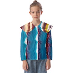 Line Vertical Lines Color Lines Kids  Peter Pan Collar Blouse