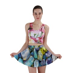 Stones Gems Multi Colored Rocks Mini Skirt