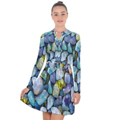 Stones Gems Multi Colored Rocks Long Sleeve Panel Dress by Bangk1t