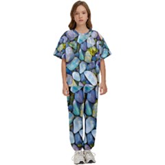 Stones Gems Multi Colored Rocks Kids  Tee And Pants Sports Set by Bangk1t