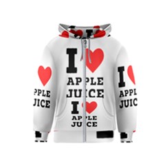 I Love Apple Juice Kids  Zipper Hoodie by ilovewhateva