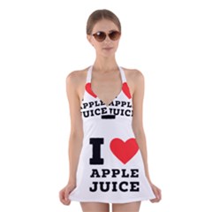 I Love Apple Juice Halter Dress Swimsuit  by ilovewhateva