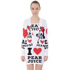 I Love Pear Juice V-neck Bodycon Long Sleeve Dress by ilovewhateva