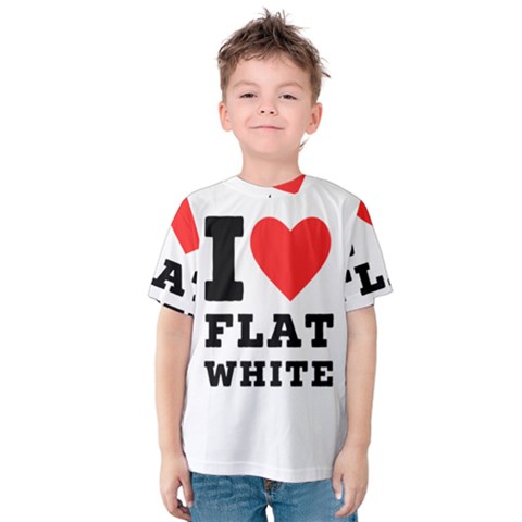 I Love Flat White Kids  Cotton Tee by ilovewhateva