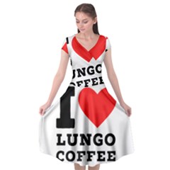 I Love Lungo Coffee  Cap Sleeve Wrap Front Dress