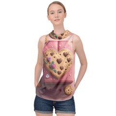 Cookies Valentine Heart Holiday Gift Love High Neck Satin Top by Ndabl3x