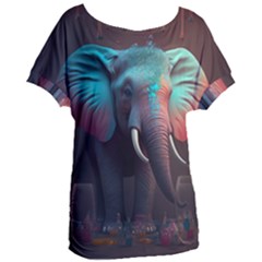 Elephant Tusks Trunk Wildlife Africa Women s Oversized Tee