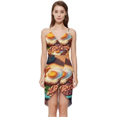 Breakfast Egg Beans Toast Plate Wrap Frill Dress by Ndabl3x