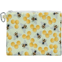 Honey Bee Bees Pattern Canvas Cosmetic Bag (xxxl) by Ndabl3x