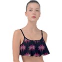 Chic Dreams Botanical Motif Pattern Design Frill Bikini Top View1