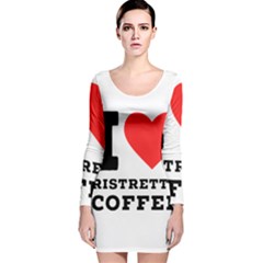 I Love Ristretto Coffee Long Sleeve Velvet Bodycon Dress by ilovewhateva