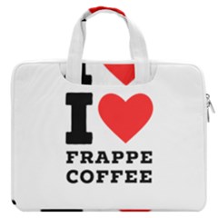 I Love Frappe Coffee Macbook Pro 16  Double Pocket Laptop Bag  by ilovewhateva