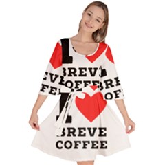 I Love Breve Coffee Velour Kimono Dress by ilovewhateva