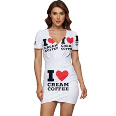 I Love Cream Coffee Low Cut Cap Sleeve Mini Dress by ilovewhateva