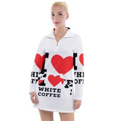 I Love White Coffee Women s Long Sleeve Casual Dress by ilovewhateva