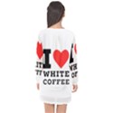 I love white coffee Long Sleeve Chiffon Shift Dress  View2