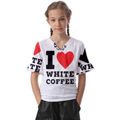 I Love White Coffee Kids  V-neck Horn Sleeve Blouse by ilovewhateva