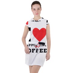 I Love Cappuccino Coffee Drawstring Hooded Dress by ilovewhateva