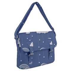Blue Clouds Rain Raindrops Weather Sky Raining Buckle Messenger Bag by Wav3s