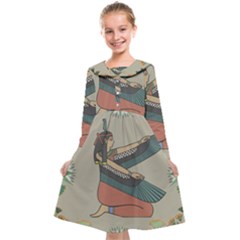 Egyptian Woman Wing Kids  Midi Sailor Dress by Wav3s