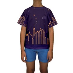 Skyscraper-town-urban-towers Kids  Short Sleeve Swimwear by Wav3s