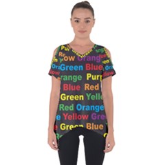 Red-yellow-blue-green-purple Cut Out Side Drop Tee by Wav3s