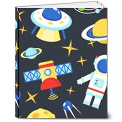 Space Seamless Pattern 8  X 10  Hardcover Notebook