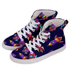 Space-patterns Women s Hi-top Skate Sneakers by Wav3s