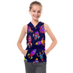 Space-patterns Kids  Sleeveless Hoodie