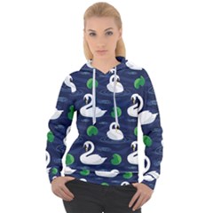 Swan-pattern-elegant-design Women s Overhead Hoodie by Wav3s