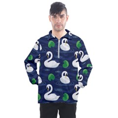 Swan-pattern-elegant-design Men s Half Zip Pullover by Wav3s