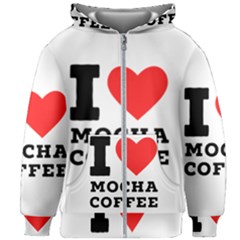 I Love Mocha Coffee Kids  Zipper Hoodie Without Drawstring by ilovewhateva