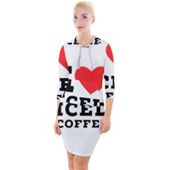 I Love Iced Coffee Quarter Sleeve Hood Bodycon Dress by ilovewhateva