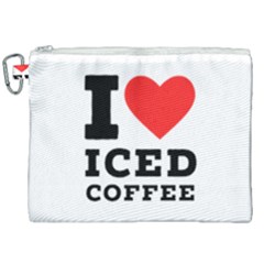 I Love Iced Coffee Canvas Cosmetic Bag (xxl) by ilovewhateva