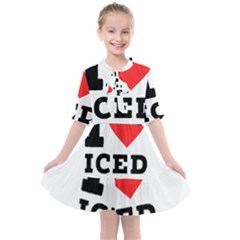 I Love Iced Coffee Kids  All Frills Chiffon Dress