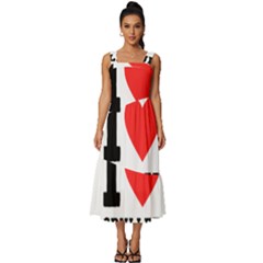 I Love Cruller Square Neckline Tiered Midi Dress by ilovewhateva