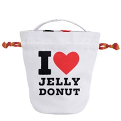 I Love Jelly Donut Drawstring Bucket Bag by ilovewhateva