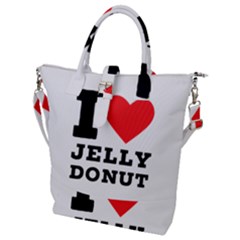 I Love Jelly Donut Buckle Top Tote Bag by ilovewhateva