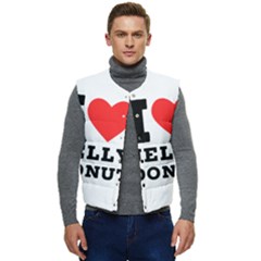 I Love Jelly Donut Men s Short Button Up Puffer Vest	 by ilovewhateva