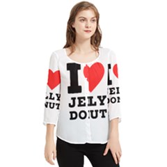 I Love Jelly Donut Chiffon Quarter Sleeve Blouse by ilovewhateva