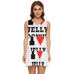 I Love Jelly Donut Tiered Sleeveless Mini Dress by ilovewhateva