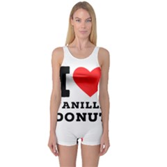 I Love Vanilla Donut One Piece Boyleg Swimsuit by ilovewhateva