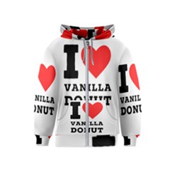 I Love Vanilla Donut Kids  Zipper Hoodie by ilovewhateva