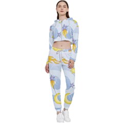 Science Fiction Outer Space Cropped Zip Up Lounge Set by Ndabl3x