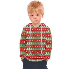 Christmas Papers Red And Green Kids  Overhead Hoodie