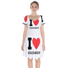 I Love Coconut Short Sleeve Bardot Dress by ilovewhateva