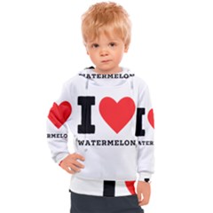 I Love Watermelon  Kids  Hooded Pullover by ilovewhateva