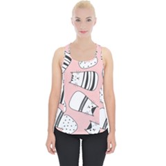 Cute Cats Cartoon Seamless-pattern Piece Up Tank Top by Vaneshart