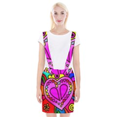 Stained Glass Love Heart Braces Suspender Skirt by Vaneshart