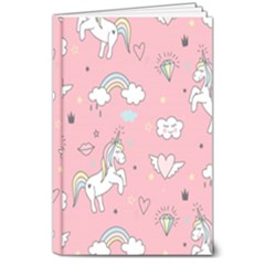 Cute-unicorn-seamless-pattern 8  X 10  Hardcover Notebook